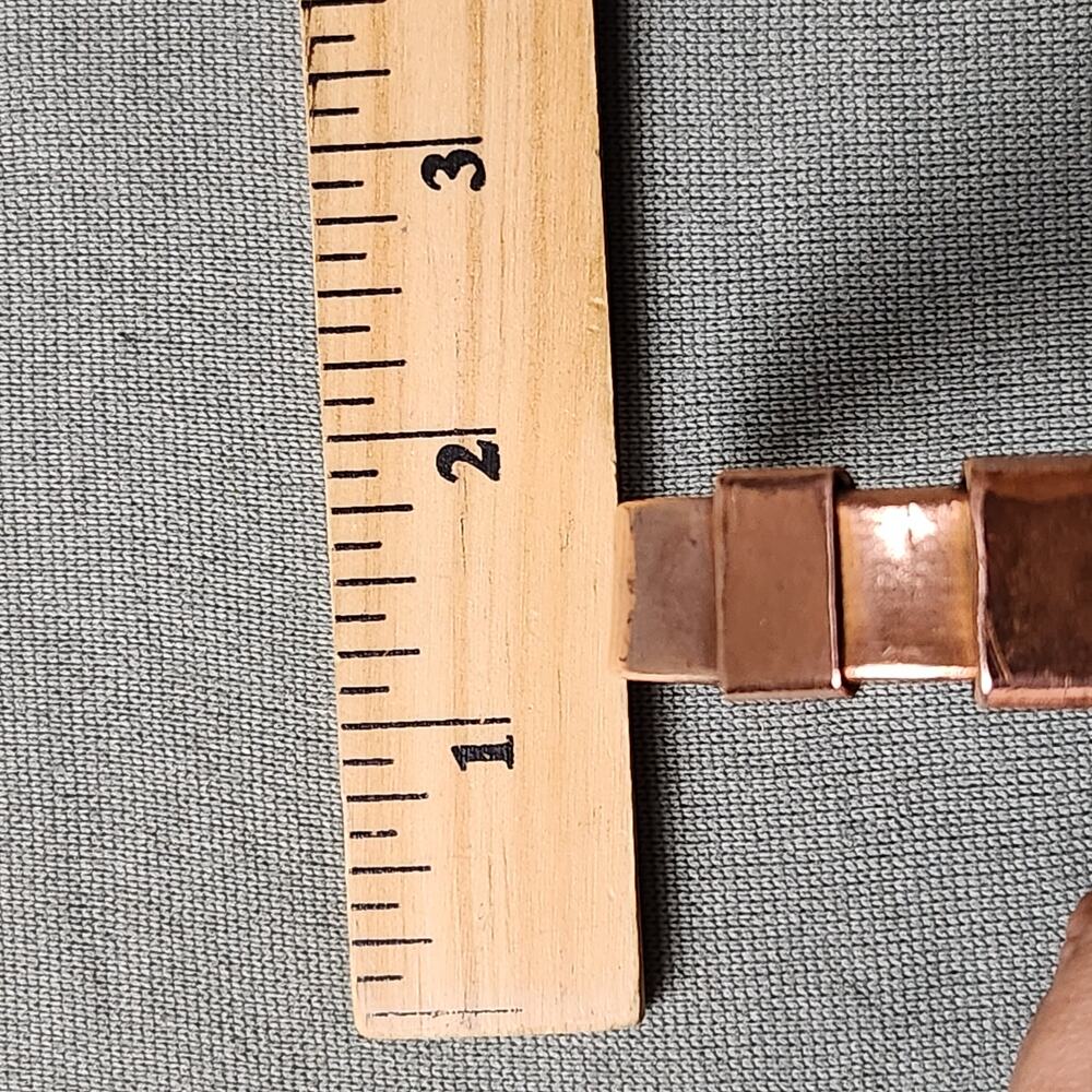 Handcrafted Copper Cuff Bracelet Statement Hammer… - image 3